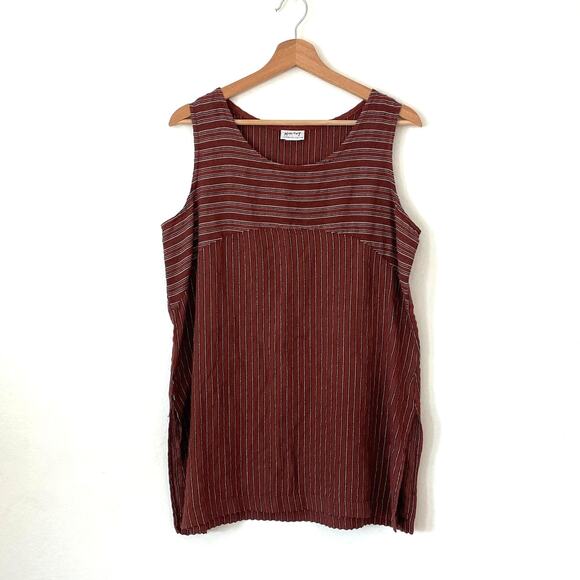 Habitat – Organic Striped Sleeveless Linen Blend Tunic - Picture 1 of 10